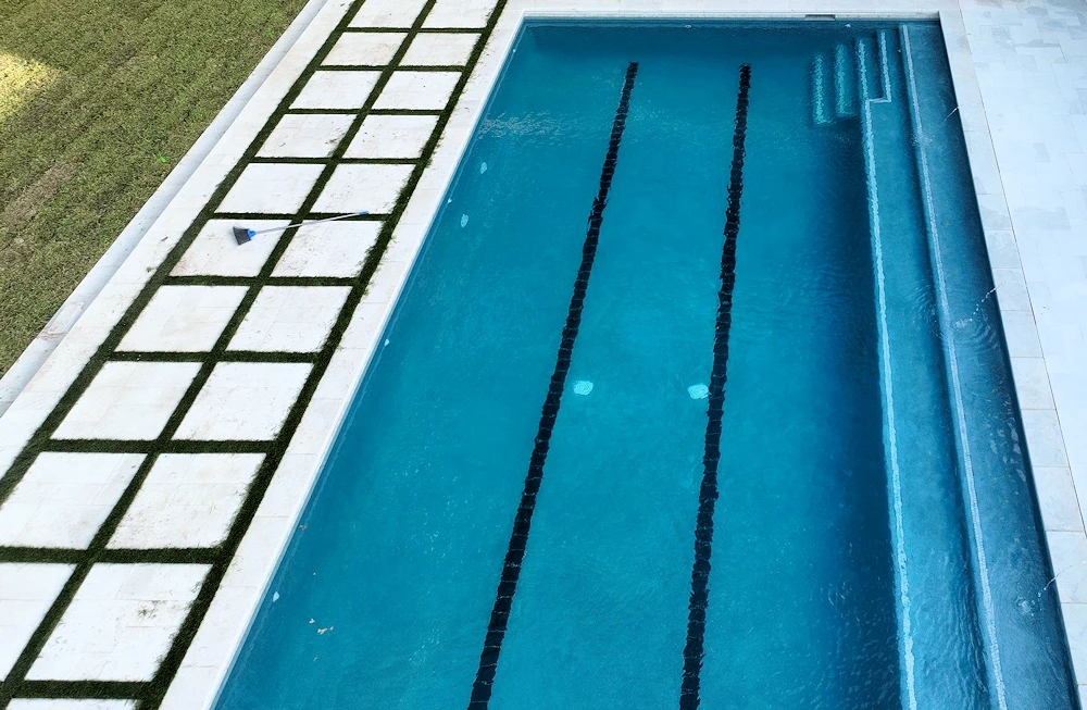 Swimming lanes for doing laps.