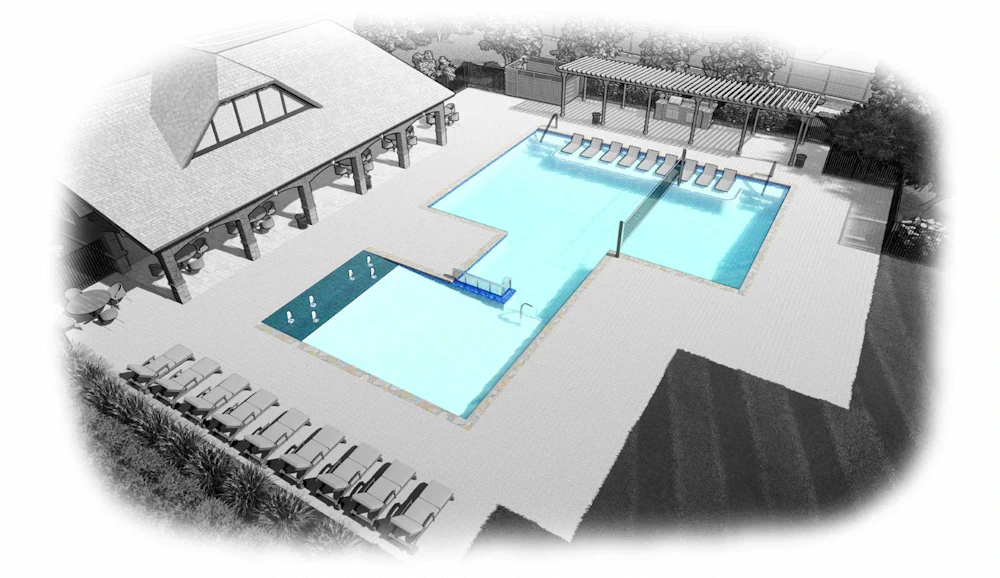 Concept view of a community pool.